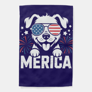 Merica Patriotic Puppy Garden Flag