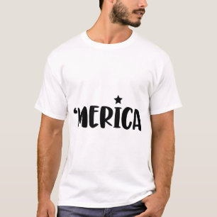 MERICA Patriotic T-Shirt USA Flag Colors Pride