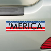 'MERICA Patriotic USA Bumper Sticker (On Car)