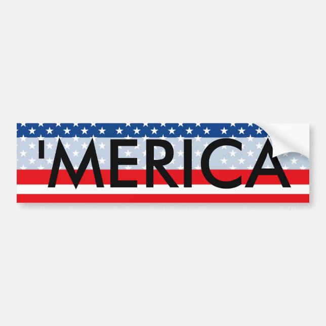 'MERICA Patriotic USA Bumper Sticker (Front)
