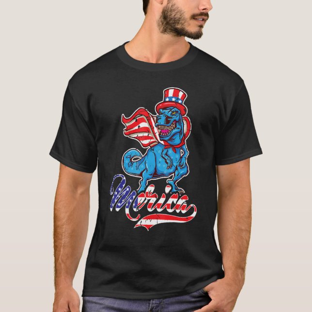 Merica Patriotic Usa Eagle Fourth Of July Long Sle T-Shirt (Front)