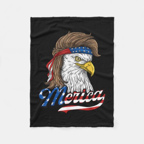 Merica _ Patriotic USA Eagle Of Freedom _ 4th of J Fleece Blanket