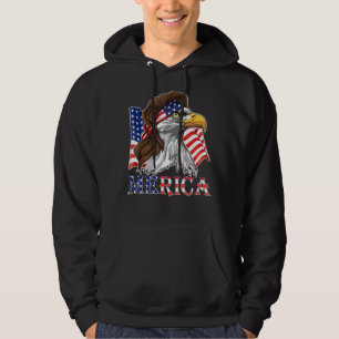 Merica - Patriotic Usa Eagle Of Freedom - 4th Of J Hoodie