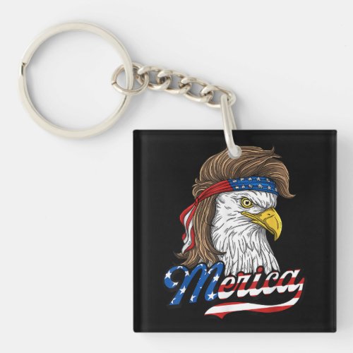 Merica _ Patriotic USA Eagle Of Freedom _ 4th of J Keychain