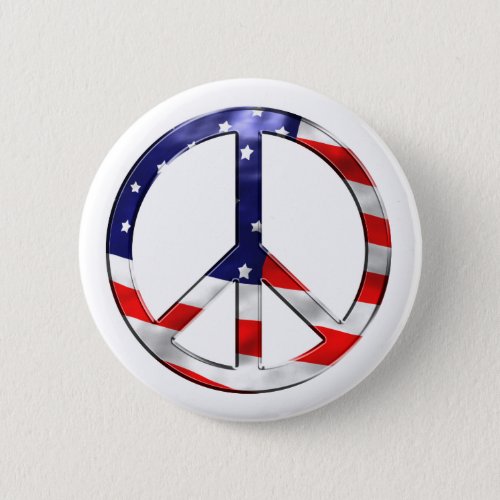 merica peace sign pinback button