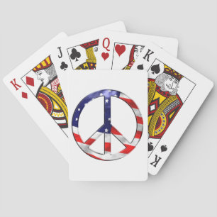 merica peace sign poker cards