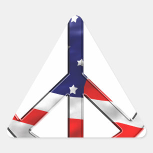 merica peace sign triangle sticker