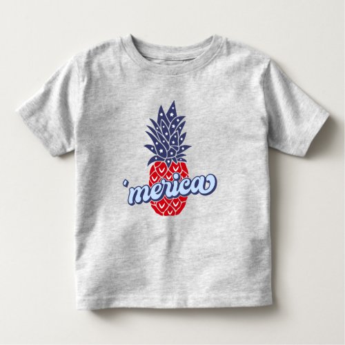 merica Pineapple Peace Love Patriotic USA T_Shirt