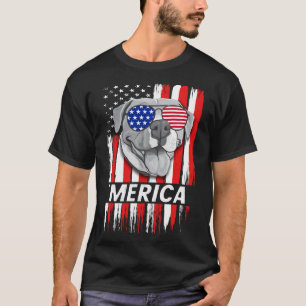 Merica Pit Bull Pun Funny Pitbull Vintage American T-Shirt