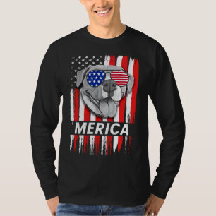 Merica Pit Bull Pun Funny Pitbull Vintage American T-Shirt
