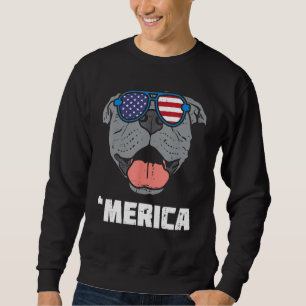 Merica Pitbull Pit American USA Flag 4th Of July F Sweatshirt