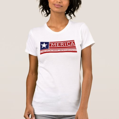 Merica _ Pledge of Allegiance USA Flag Design T_Shirt