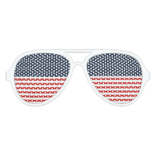 ‘Merica red White and Blue American Flag Aviator Sunglasses