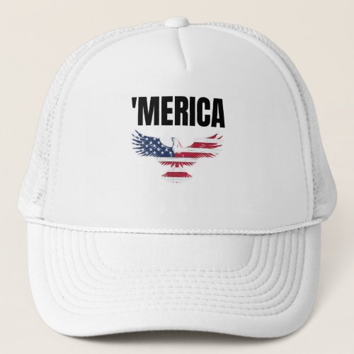 Merica Red White And Blue Bald Eagle Trucker Hat