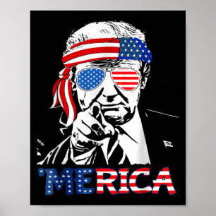 Merica Shirt Happy 4th Of July Merica Trump Poster