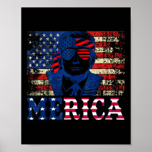 Merica Shirts Fourth 4th Of July Trump American Fl Poster