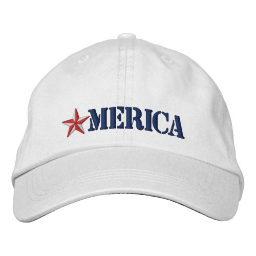 Merica Star Embroidered Baseball Cap