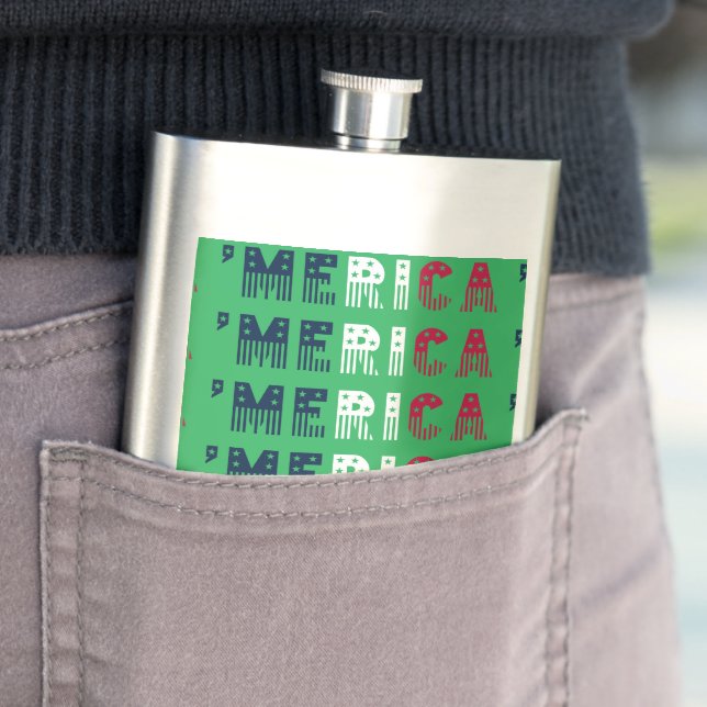 'Merica Stars + Stripes Flask (In Situ)