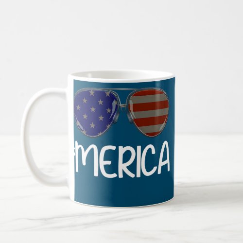 Merica Sunglasses 4th Of July Boys Girls Men Coffee Mug