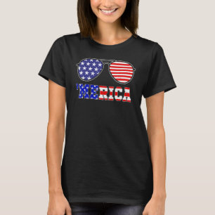 Merica Sunglasses 4th Of July Patriotic American T-Shirt