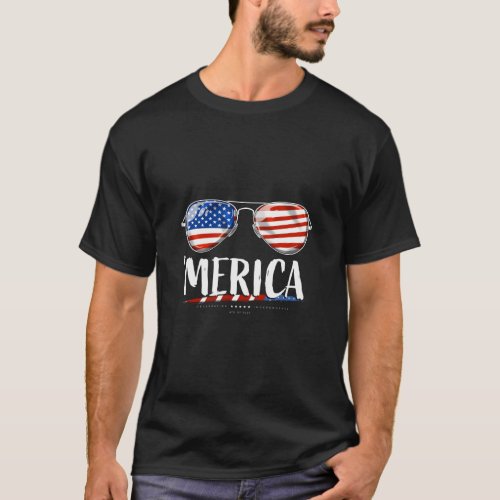 Merica Sunglasses American Flag Usa 4Th Of July Me T_Shirt