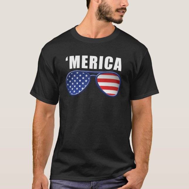 Merica Sunglasses - T Shirt (Front)