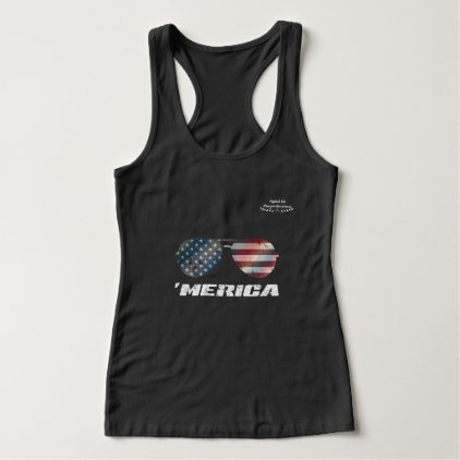 Merica Sunglasses &amp; US Stars &amp; Stripes Flag Tank Top