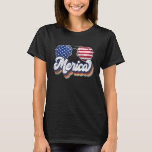 Merica Sunglasses Usa 4th Of July Vintage America T-Shirt