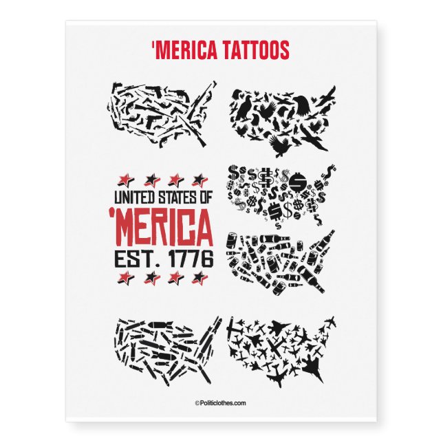 'Merica Temporary Tattoos (Front)