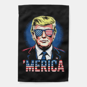 Merica Trump 4th Of July US Vintage Retro Garden Flag