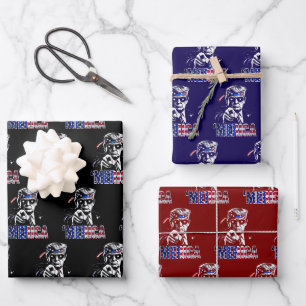 Merica Trump American Flag USA Wrapping Paper Sheets