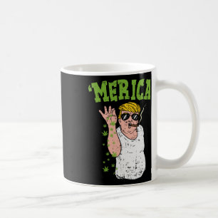 Merica Trump Bae Smoking Weed Funny Stoner Gift  Coffee Mug