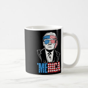 Merica Trump Happy 4th Of July Trump American Flag Coffee Mug