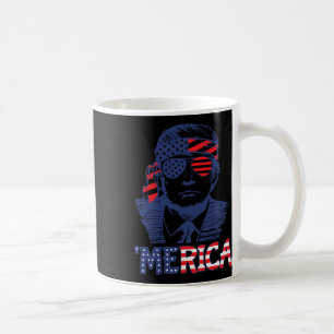 Merica Trump Happy 4th Of July Trump American Flag Coffee Mug