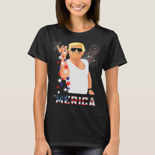 Merica Trump Outfits Don Drunk Donald Drunk 4th of T-Shirt