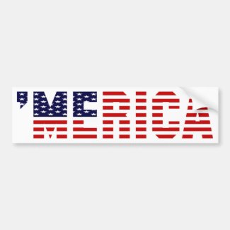 'MERICA U.S. Flag Bumper Sticker