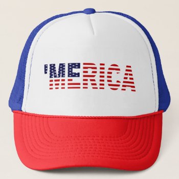'merica U.s. Flag Trucker Hat by zarenmusic at Zazzle