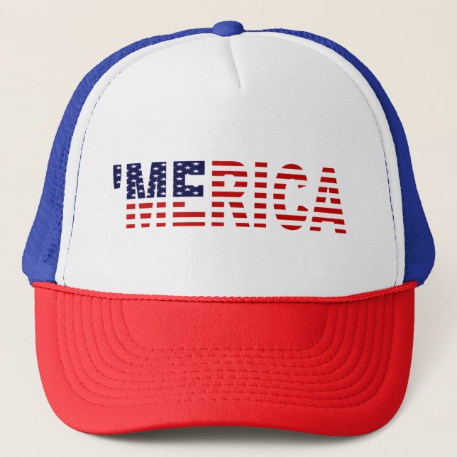 'MERICA U.S. Flag Trucker Hat (Front)