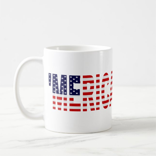 'MERICA US Flag Coffee Mug (Left)