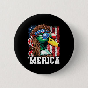Merica Usa American Flag Patriotic 4th Of July Duc Button