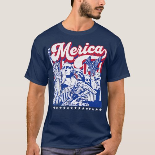 Merica USA American Monuments T_Shirt