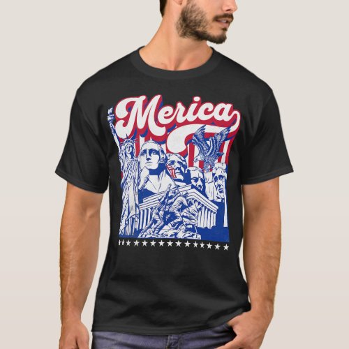 Merica USA American Monuments T_Shirt