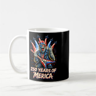 Merica Usa Bigfoot Rock 250 Years 4th Of July Patr Coffee Mug