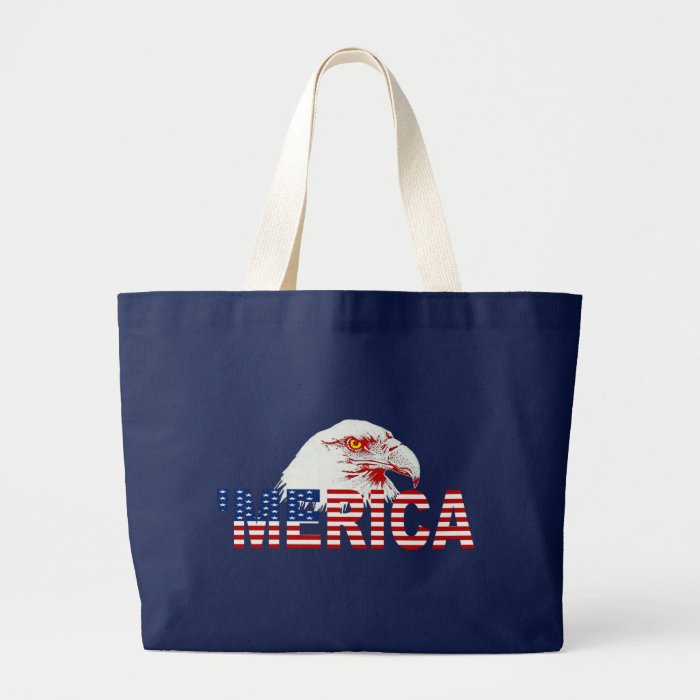 ‘MERICA USA Flag American Bald Eagle Tote Bag