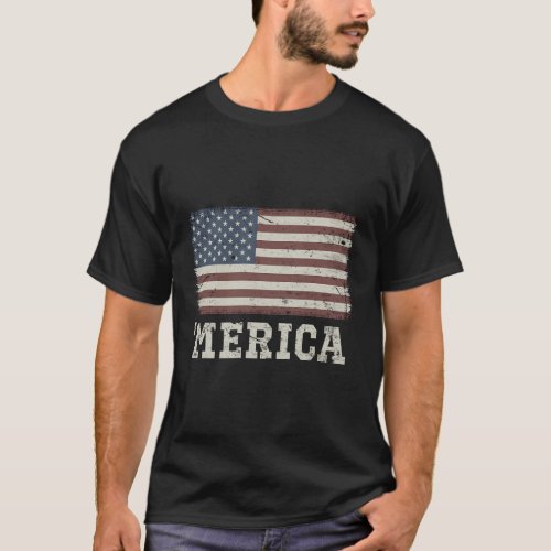 Merica Usa Flag T_Shirt