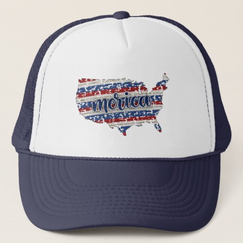 Merica USA Patriotic Trucker Hat
