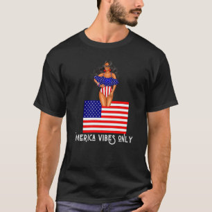 Merica Vibes Only Patriotic Women Cute Swimsuit Us T-Shirt
