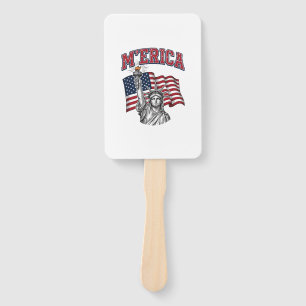 MERICA Vintage Liberty Patriotic Hand Fan
