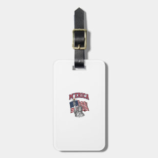 MERICA Vintage Liberty Patriotic Luggage Tag
