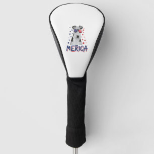 Merica Wire Fox Terrier Dog 4th Of July USA Gift  Golf Head Cover